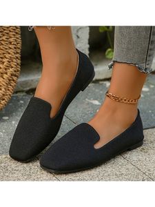 Damen Slipper Slip On Loafer Pumps Anti-Rutsch Loafers Flats Klassische Schuhe Schwarz,Größe EU 36,5