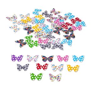 Oblique Unique 50x Holz Knöpfe Schmetterlinge Kinderknöpfe Buttons Nähen Kleidung Basteln Spielen Deko