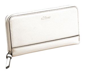 s.Oliver Zip Wallet Reißverschluss Geldbörse Portemonnaie 2129974, Farbe:Beige