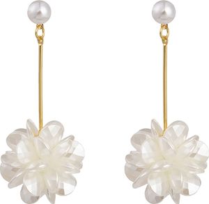 1 Paar Hängende Ohrringe für Frauen, Muschel-Blumenform, Strass-Dekor, lineare Quaste, lange baumelnde Ohrringe, Abschlussball, Party, Braut, Hochzeit, Ohrschmuck