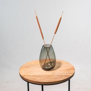Design Blumenvase aus Glas Lara Ø 12 x 18cm - smoke Tisch-Deko Kristallglas Glasvase