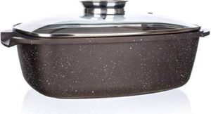 PREMIUM Tmavohnedý nepriľnavý pekáč 28x28x8 cm s vekom s aromatickým gombíkom