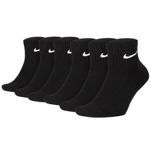 NIKE Unisex 6er Pack Sportsocken - Everyday, Cotton Cushioned Ankle, einfarbig Schwarz 38-42