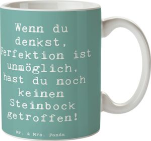 Mr. & Mrs. Panda Tasse Spruch Steinbock Perfektion - Meeresbrise - Geschenk, Humor, Kaffeetassen, Geschenke Sternzeichen, 22. Dezember, Tierkreis, Sternzeichen, Ehrgeiz
