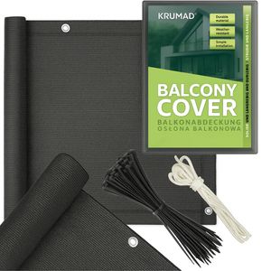 KRUMAD Sichtschutz Balkon 1x5m mit UV-Schutz Windfest & Wetterfest Zaunblende PEHD inkl. Kabelbinder & Schnur KRUMAD Sichtschutz Balkon 1x5m mit UV-Schutz Windfest & Wetterfest Zaunblende PEHD inkl. Kabelbinder & Schnur