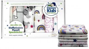 Clevere Kids baby-collection Molton Flanelltücher 6er Pack bedruckt - Motiv: Set Mädchen bedruckt