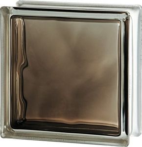 Glasbaustein Brilly bronze 19 cm x 19 cm x 8 cm