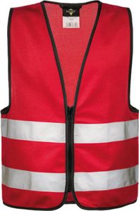 Korntex KWRX | Kinder Safety Vest for Kids with Zipper EN1150 - Farbe: Red - Größe: S (7-12 Years)