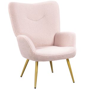 Yaheetech Relaxsessel Lehnstühle Ohrensessel Polstersessel Sessel für Schminktisch & Wohnzimmer Rosa