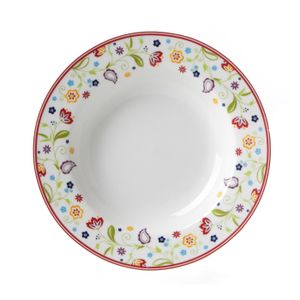 Flirt by R&B 018653 Polévkový talíř Doppio Shanti s paisley vzorem, Ø 22 cm, porcelán, bílá barva