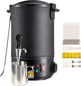 VEVOR Kerzenherstellung Kit Kommerzieller Elektrischer Wachsschmelzer 6,5 L, 1100 W Wachsschmelzgerät Kerzenherstellungsmaschine, DIY Kerzen Selber Machen Set inkl. Dochte, Kerzengießtopf, Löffel