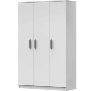 Kleiderschrank Drehtürenschrank Kinderkleiderschrank Schrank 120cm Weiß/Weiß mit grauen Griffen - JONAS 19 Kleiderschrank Drehtürenschrank Kinderkleiderschrank Schrank 120cm Weiß/Weiß mit grauen Griffen - JONAS 19
