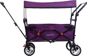 FUXTEC Bollerwagen FX-CT700 mit UV-geschütztem Sonnendach und zusätzlichem Schiebegriff GRAU Purpur