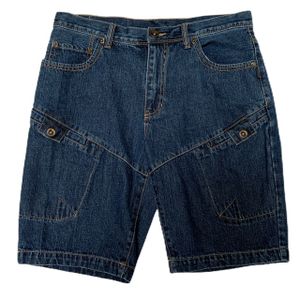 Herren Jeans Shorts Baumwolle kurze Hose Größe  32 34 36 38 40 42 , Farbe:Blau, Größe:34