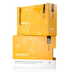 Vit2go IMMUNITY (10 Sachets) Immunsystem Getränkepulver für Erwachsene - Natürlicher Immun Booster, Vitamin C, Zink & Ingwer-Extrakt, Pulver Boost, Kur der Abwehrkräfte