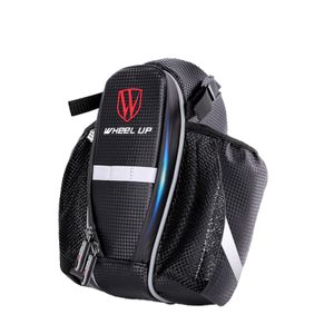 Fahrradtasche, reflektierende wasserdichte Schnalle, Fahrrad-Sattelstützentasche zum Verpacken-Schwarzgrau