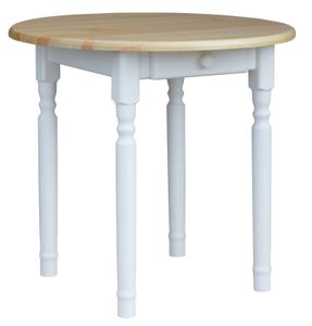 Okrúhly jedálenský stôl Kuchynský stôl biely borovicový lakovaný 90 cm
