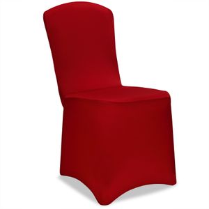 2x Stuhlhussen Stretch Stuhlbezug Stuhlüberzug Stuhl Bezug Hussen Weihnachten, Farbe:bordeauxrot