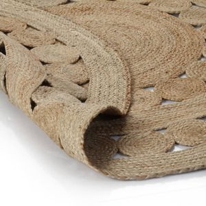 vidaXL Teppich Flechtmuster Jute 120 cm Rund