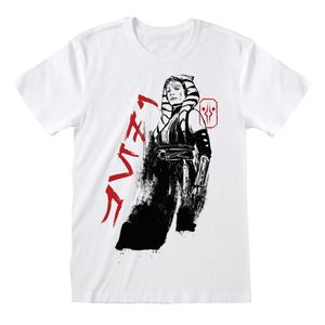 Star Wars T-Shirt Damen Ahsoka - Ink Text weiß S