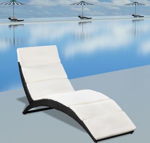 VidaXL 41809, Lounge, Obite siedzisko, Technorattan, Stal, Kremowy, Biały, Poliester, 640 mm