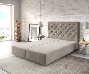 DELIFE Boxspringgestell Dream-Great 140x200 cm Mikrofaser Beige