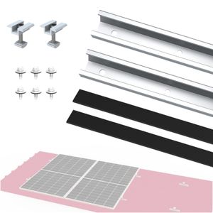 NuaSol Photovoltaik Trapezblechdach Montageset Erweiterung Solar- & PV-Montagesysteme Befestigung, Halterung U-Profil 20cm Solarpanel Halterung