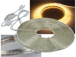 ChiliTec LED-Strip Lichtband Ultra-Bright 230V Länge 10 Meter I 600 Lumen pro Meter I Dimmbar I Warmweiß