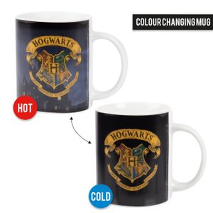 Harry Potter Zaubertasse - Hogwarts & Wappen Kaffeetasse Becher Kaffeebecher Tasse aus Porzellan Farbwechseltasse 320 ml
