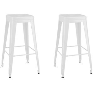 vidaXL Barová stolička stohovatelná 2 ks. Bílý kov