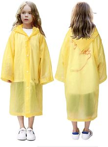 Kinder Regenmantel, Farbiger Regenponcho Faltenfreie Kapuze Regenbekleidung Für Jungen Mädchen Von 6-12 Jahren