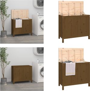 vidaXL Wäschetruhe Honigbraun 88,5x44x76 cm Massivholz Kiefer - Wäschetruhe - Wäschetruhen - Wäschebox - Wäschekorb