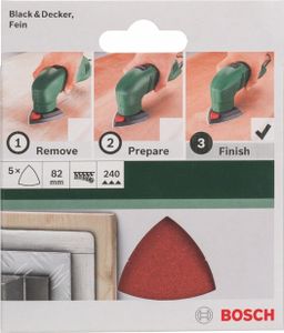 Bosch Schleifblatt 5 Stück, 82 mm, Körnung 240  für Deltaschleifer verschiedene Materialien,