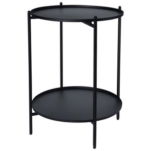 Odkládací stolek, O 35 x 50 cm, matná černá barva