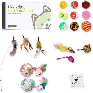 KATZOX© Premium Katzenspielzeug - Verbessertes Konzept 2020 I Katzenspielzeug-Set I Kitten Spielzeug - Sehr Gut