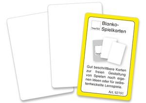 TimeTEX Blanko-Spielkarten im Etui, beidseitig weiß