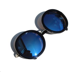 Retro Sonnenbrille Verspiegelt schwarz blau