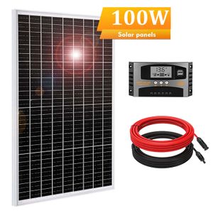 100W Solarpanel Kit 12V Ladegerät Solarmodul Laderegler Für Wohnwagen Camping Boot 0% MwSt