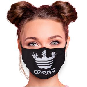 Alltagsmaske Stoffmaske Motiv Mund- Nasenschutz einstellbare Ohrbügel Waschbar Herren Damen verschiedene Designs, Modell wählen:Ananas