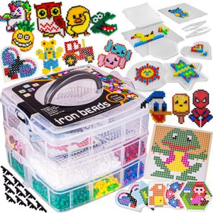 MalPlay 6000 Bügelperlen Set Chest | Erstellung 3D-Figuren | 6 Platte Zubehör Muster | kreatives Spielzeug für Kinder | Geschenk für Mädchen ab 6 Jahren