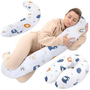 Stillkissen xxl Seitenschläferkissen Baumwolle - Pregnancy Pillow Schwangerschaftskissen Lagerungskissen Erwachsene 165x70 cm Regenbogen