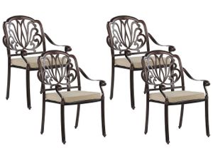 BELIANI stoličky hnedé záhradná hliniková sada 4 vintage retro štýl