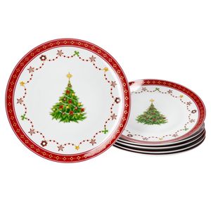 6x Vánoční sen dort talíř porcelán 6 osob dezertní talíř Vánoce
