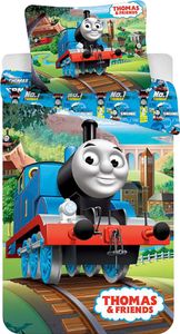 Jerry Fabrics JF0248 Thomas Friends 04 Bettwäsche, Baumwolle, blau / grün, 200 x 140 cm