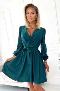 Numoco Kleid mit Bindy-Ausschnitt grün S / M