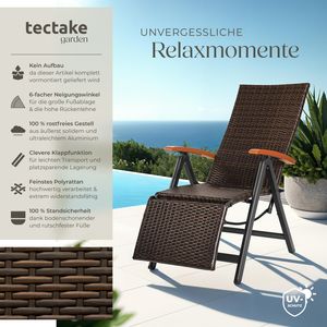 Zahradní ratanové křeslo RELAX s opěrkou pro nohy