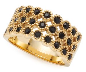 Leonardo 022168 Dámsky prsteň Confetti z nehrdzavejúcej ocele zlatý čierny 56 (17.8)