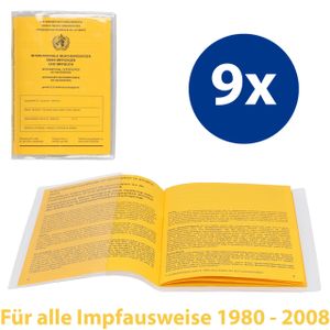 mumbi 9x Impfpass Hülle Schutzhülle Impfpasshülle für ALTEN Impfausweis Schutz Tasche, transparent (1980-2008)