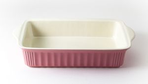 Hanseküche Auflaufform Groß für 4 Personen aus hochwertiger Keramik - Ideal für Lasagne, Aufläufe oder Tiramisu, Auflaufform Groß, Ofenbackform, Lasagneform rechteckig (Pink)