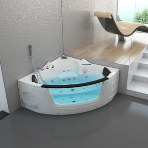 HOME DELUXE - Whirlpool Badewanne LAGUNA L kompakt - Weiß Eckwanne Whirlwanne Indoor Badewanne